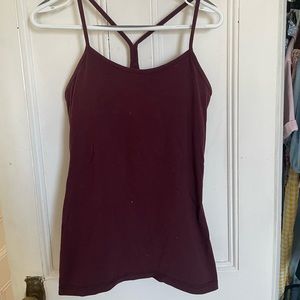 Lululemon Burgundy Racerback Yoga Tank Removable Padding
